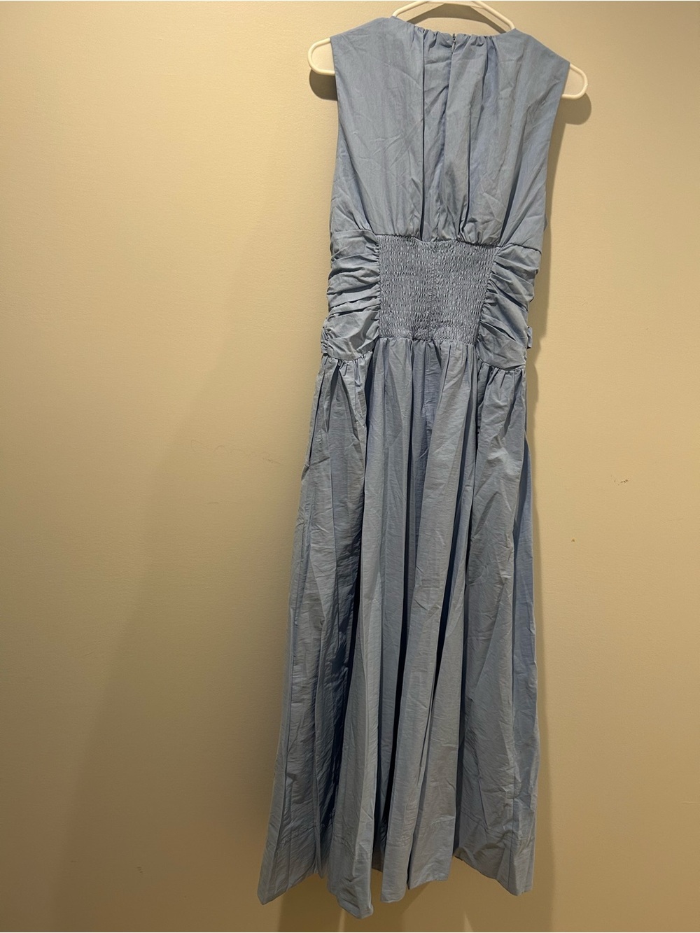 Commense Light Blue Sleeveless Gathered Waist Midi Dress - Picture 8 of 9
